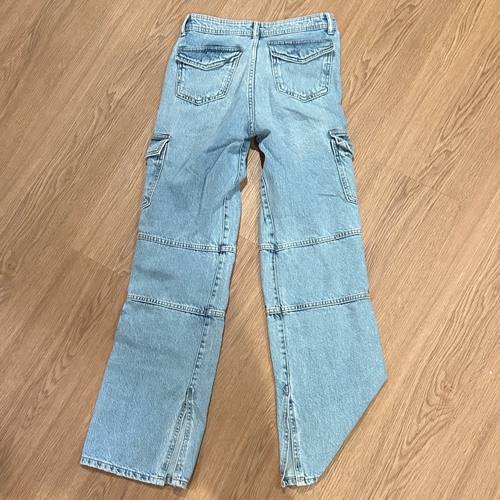 Zara Women's Light Blue cargo Jeans - Picture 2 of 2